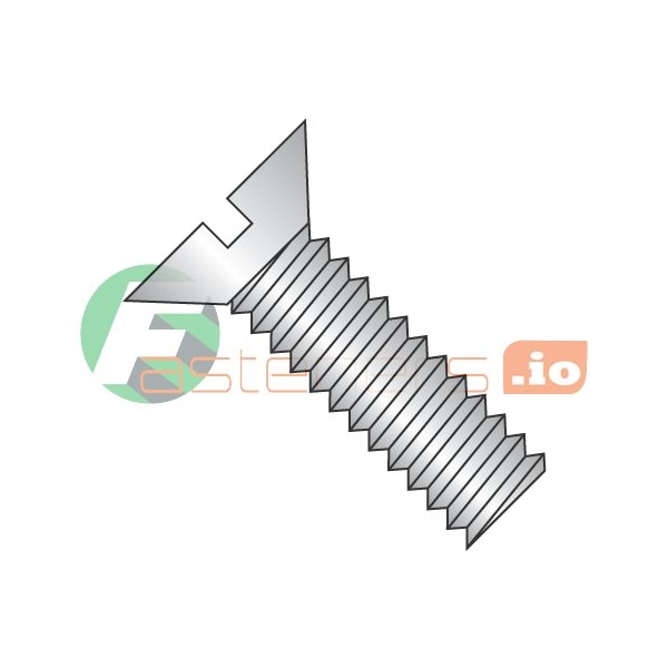 Newport Fasteners 3/8"-16 x 5 1/2 in Slotted Flat Machine Screw, Plain 18-8 Stainless Steel, 100 PK 117949 - main